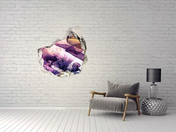 Vinilo adhesivo efecto agujero 3d para casa El mundo floral detrás de las paredes