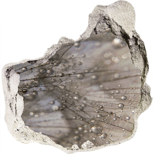 Pegatina efecto 3d pared rota decorativa Gotas de agua sobre el vidrio