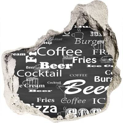 Pegatina efecto 3d pared rota decorativa Caos culinario en el agujero