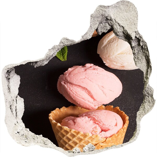 Naklejka 3D dziura samoprzylepna Lodowa uczta w dziurze w ścianie