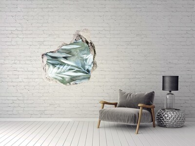 Pegatina efecto 3d pared rota decorativa Un oasis verde en un agujero en la pared