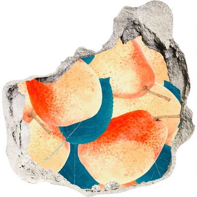 Vinilo adhesivo efecto agujero 3d para casa El paraíso de las frutas detrás del muro