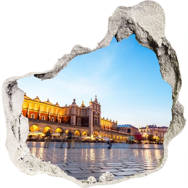 Fototapeta dziura na ścianę Kraków o zachodzie słońca