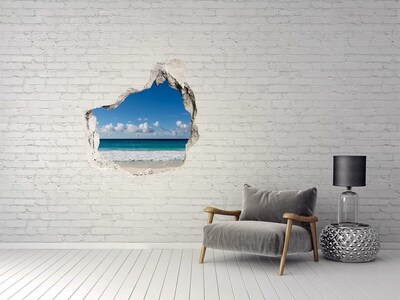 Pegatina efecto 3d pared rota decorativa Vista al mar