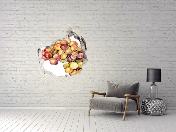 Vinilo adhesivo efecto agujero 3d para casa Fruta en un agujero en la pared