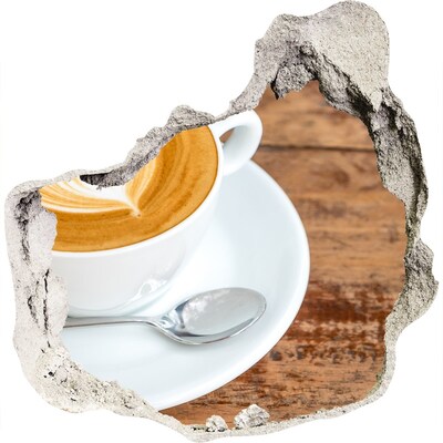 Pegatina efecto 3d pared rota decorativa Café en una pared rota