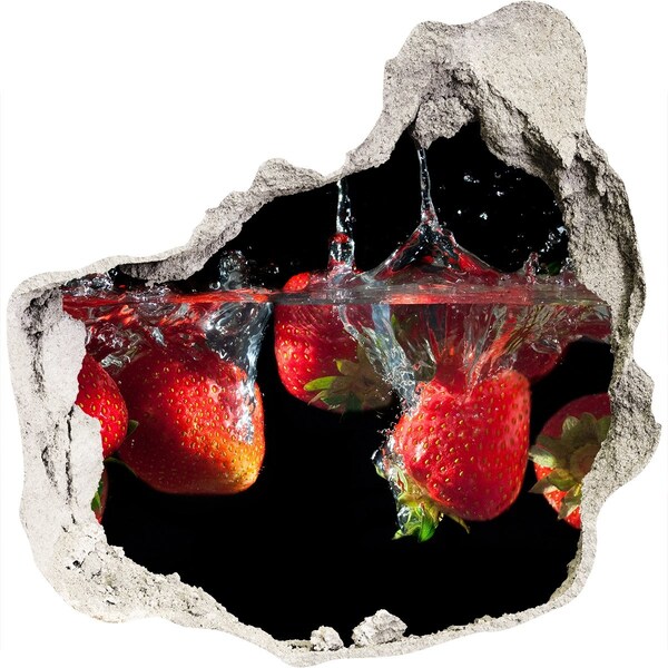 Vinilo adhesivo efecto agujero 3d para casa Splash de frutas con fresas