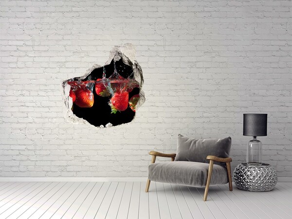 Vinilo adhesivo efecto agujero 3d para casa Splash de frutas con fresas