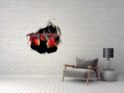 Vinilo adhesivo efecto agujero 3d para casa Splash de frutas con fresas
