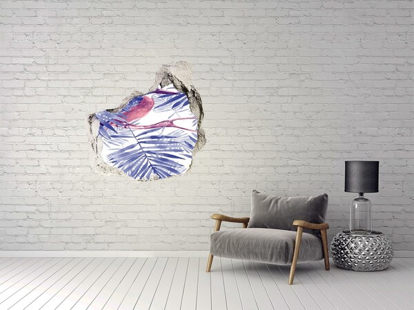 Dziura 3d fototapeta naklejka Tropikalny raj za ścianą