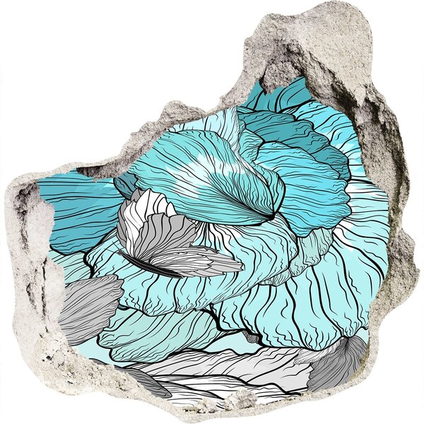 Vinilo adhesivo efecto agujero 3d para casa Un oasis floral en hormigón