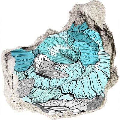 Vinilo adhesivo efecto agujero 3d para casa Un oasis floral en hormigón