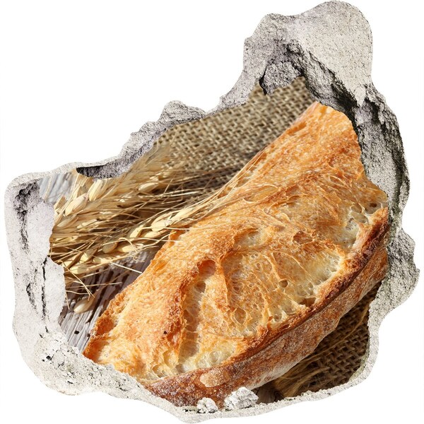 Naklejka 3D dziura na ścianę Chleb na tle zboża