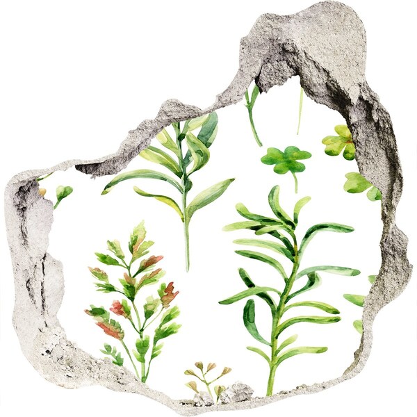 Vinilo adhesivo efecto agujero 3d para casa Un oasis verde en hormigón