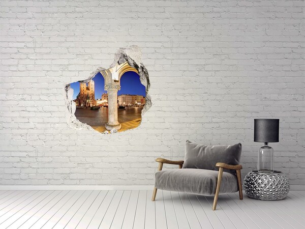 Pegatina pared rota trampantojo decorativo La plaza del mercado principal de Cracovia de noche