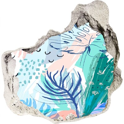 Naklejka 3D dziura na ścianę Tropikalny raj za ścianą