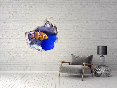 Vinilo adhesivo efecto agujero 3d para casa Arrecife de coral con peces payaso