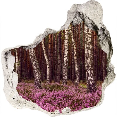 Pegatina efecto 3d pared rota decorativa Oasis forestal en el agujero