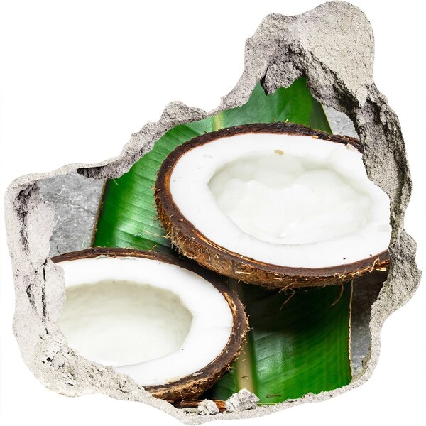 Pegatina efecto 3d pared rota decorativa Tesoros de coco en el corazón de la selva