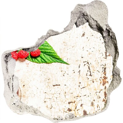 Vinilo adhesivo efecto agujero 3d para casa Encanto frutal en una pared dañada