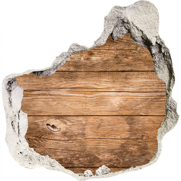Pegatina pared rota trampantojo decorativo Una pared dañada con tablones de madera.