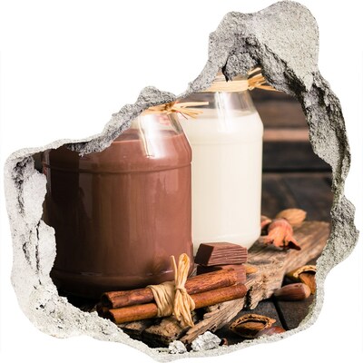 Vinilo decorativo boquete pared irregular Delicias de chocolate en un entorno natural