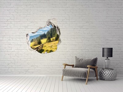 Vinilo adhesivo efecto agujero 3d para casa Vista del valle de la montaña