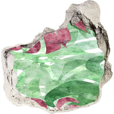 Pegatina efecto 3d pared rota decorativa Selva tropical