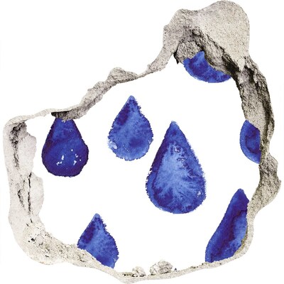 Pegatina pared rota trampantojo decorativo Gotas de agua en la pared