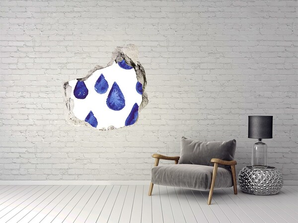Pegatina pared rota trampantojo decorativo Gotas de agua en la pared