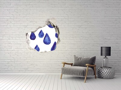 Pegatina pared rota trampantojo decorativo Gotas de agua en la pared