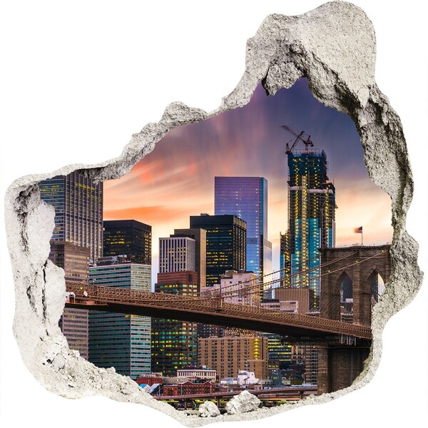 Fototapeta dziura na ścianę 3d Most Brooklyński w Nowym Jorku