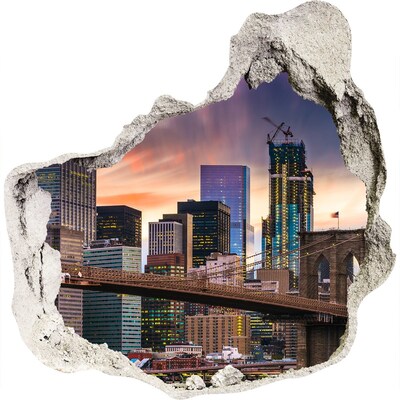 Pegatina pared rota trampantojo decorativo Puente de Brooklyn en Nueva York