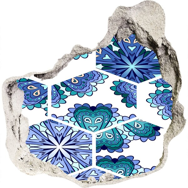 Vinilo decorativo boquete pared irregular Patrón colorido en la pared