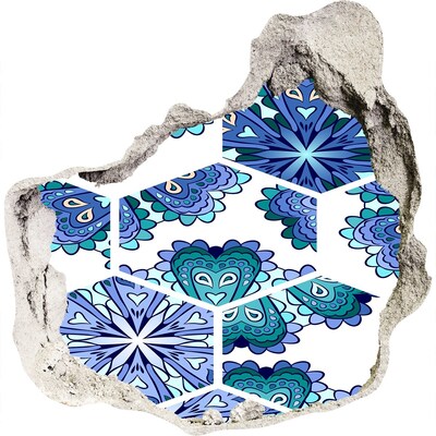 Vinilo decorativo boquete pared irregular Patrón colorido en la pared