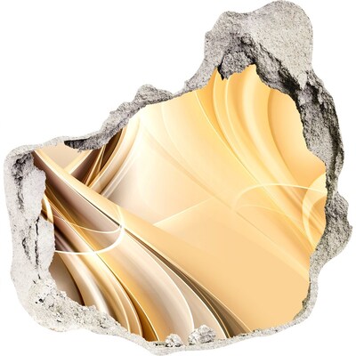 Vinilo decorativo boquete pared irregular Abstracción dorada en un agujero en la pared.