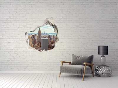 Vinilo adhesivo efecto agujero 3d para casa Vista de Nueva York