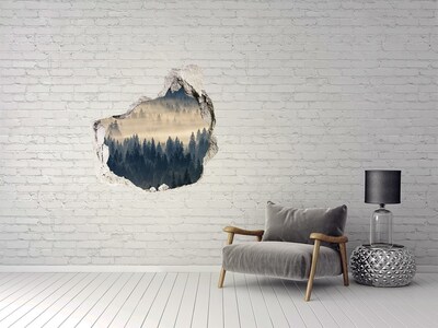Vinilo adhesivo efecto agujero 3d para casa Bosque hundido en la niebla