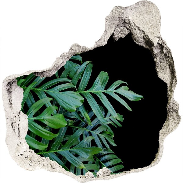 Vinilo adhesivo efecto agujero 3d para casa La jungla verde detrás del muro