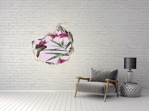 Pegatina efecto 3d pared rota decorativa Mural floral