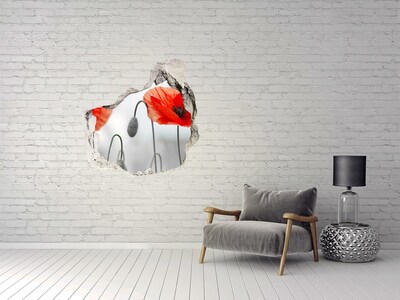 Pegatina efecto 3d pared rota decorativa Flores en un agujero en la pared