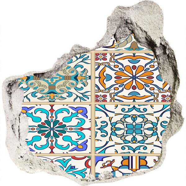 Pegatina efecto 3d pared rota decorativa Azulejos coloridos de estilo marroquí