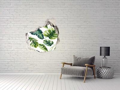 Pegatina efecto 3d pared rota decorativa Jungla tropical detrás del muro