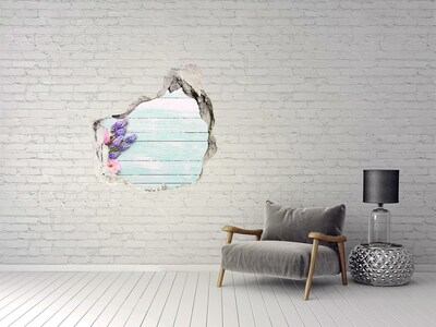 Vinilo adhesivo efecto agujero 3d para casa Vista floral a través de la pared.