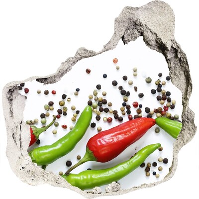 Naklejka 3D dziura na ścianę Owoce wulkanu