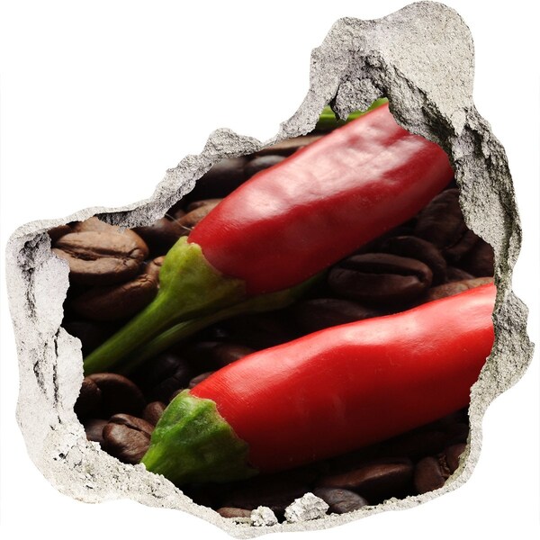 Pegatina pared rota trampantojo decorativo El sabor picante del café y el chile.