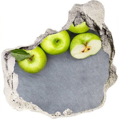 Vinilo adhesivo efecto agujero 3d para casa Manzanas verdes en hormigón