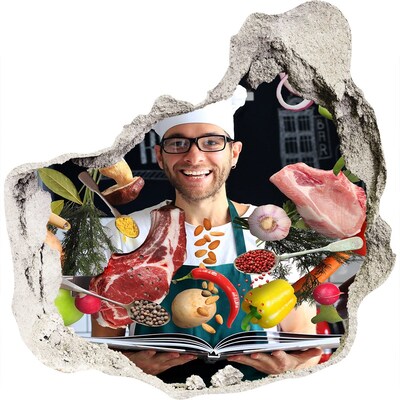 Vinilo adhesivo efecto agujero 3d para casa Locura en la cocina