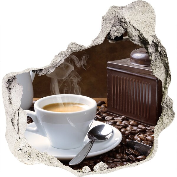 Vinilo decorativo boquete pared irregular Café en una cafetería