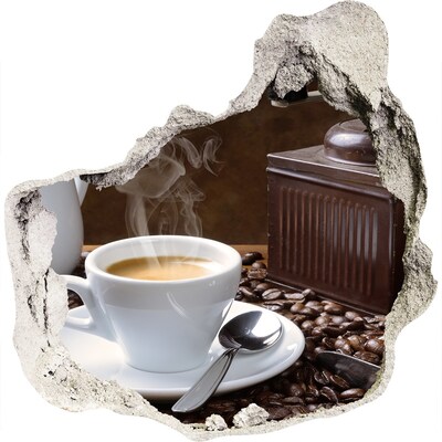 Vinilo decorativo boquete pared irregular Café en una cafetería